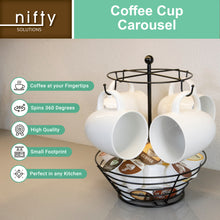 Load image into Gallery viewer, Coffee Cup Carousel with Basket
