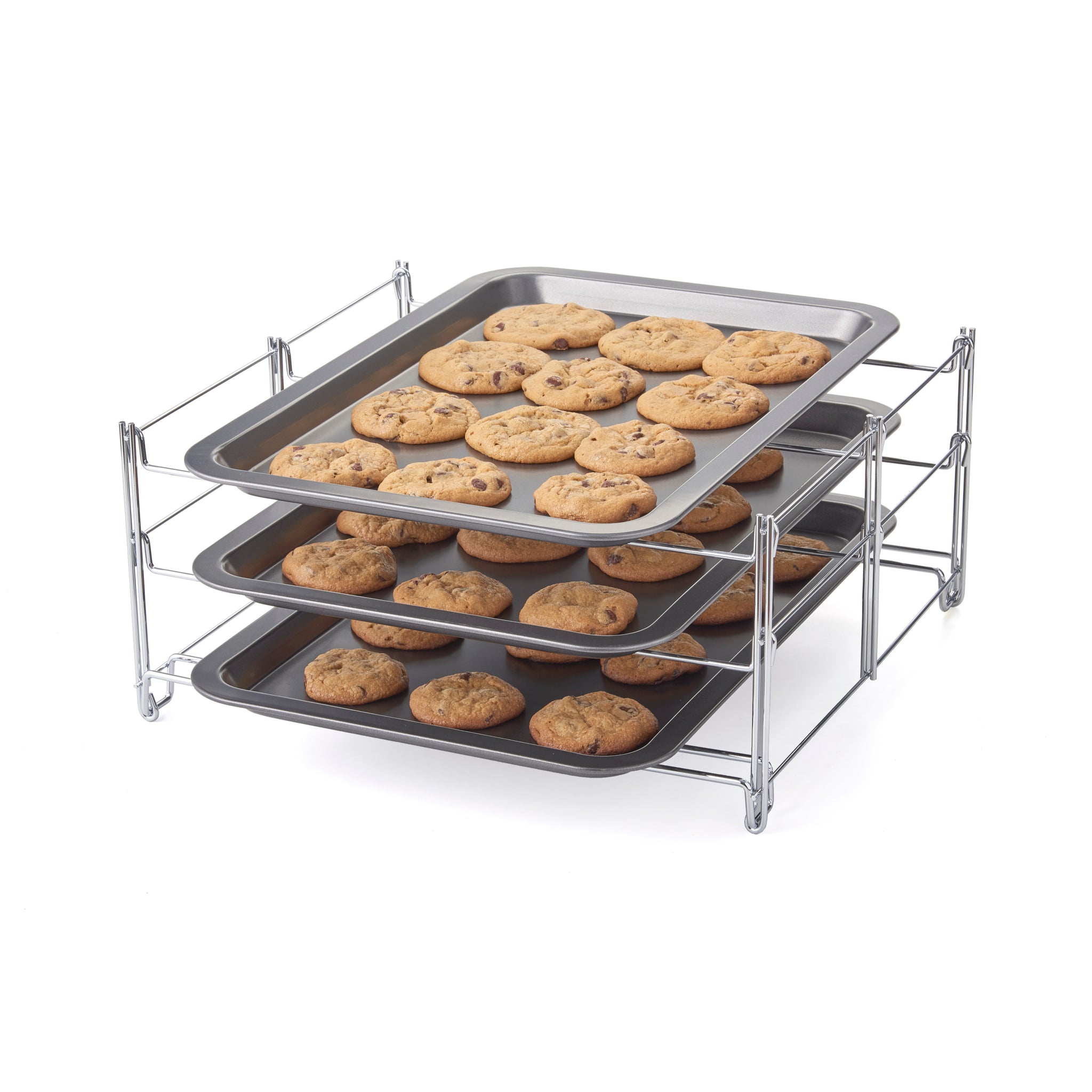 3 Tier Baking Rack with 3 Non-Stick Cookie Sheets – Nifty Home Products