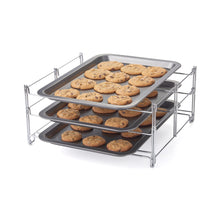 Load image into Gallery viewer, 3 Tier Baking Rack with 3 Non-Stick Cookie Sheets
