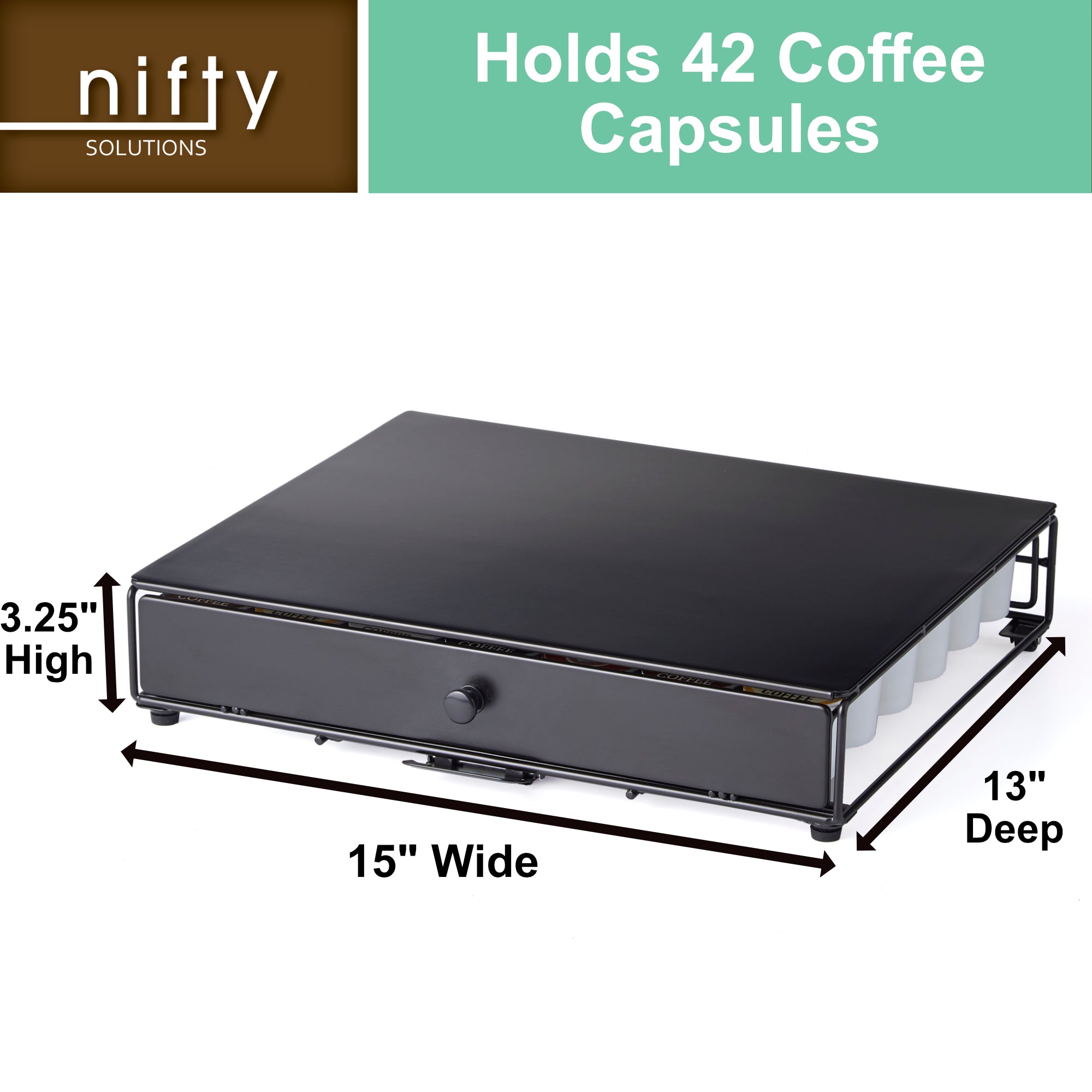 Nifty XL Appliance Rolling Storage Drawer w/Divider ,Black